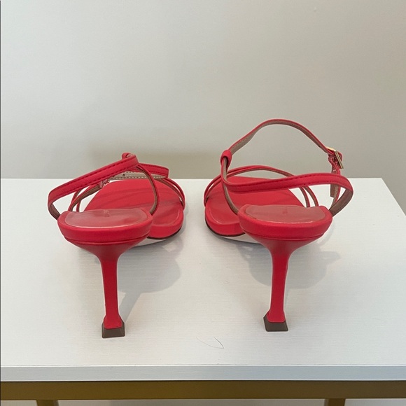 Ann Taylor Women’s Hibiscus Red Leather Strappy Heeled Sandal-Missy Size 8.5 - Picture 5 of 6